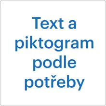 Samolepiace protišmykové značenie na vozovku, Text a piktogram podľa potreby – PVC, biela, 600×600 mm