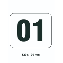 Samolepiace značenie skladovacích miest – polykarbonát, bílo-čierna, 120×100 mm