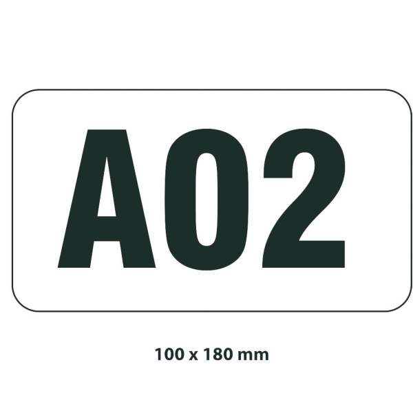 Samolepiace značenie skladovacích miest – polykarbonát, bílo-čierna, 180×100 mm