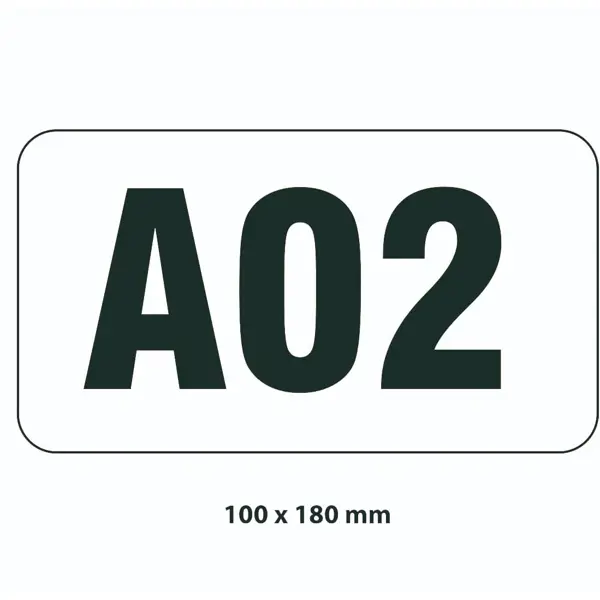 Samolepiace značenie skladovacích miest – polykarbonát, bílo-čierna, 180×100 mm