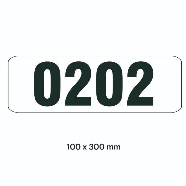 Samolepiace značenie skladovacích miest – polykarbonát, bílo-čierna, 300×100 mm