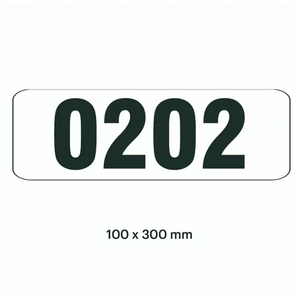 Samolepiace značenie skladovacích miest – polykarbonát, bílo-čierna, 300×100 mm