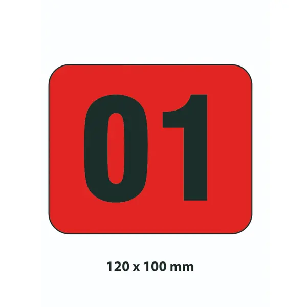 Samolepiace značenie skladovacích miest – polykarbonát, červeno-biela, 120×100 mm