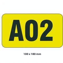 Samolepiace značenie skladovacích miest – polykarbonát, žlto-čierna, 180×100 mm