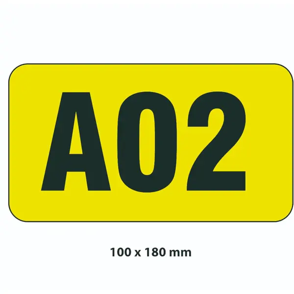 Samolepiace značenie skladovacích miest – polykarbonát, žlto-čierna, 180×100 mm
