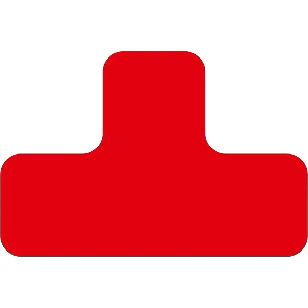 Samolepiace značenie umiestnenia paliet WT-5110, tvar ''T'' – PVC, červená, 100×150×50 mm, balenie 25 ks