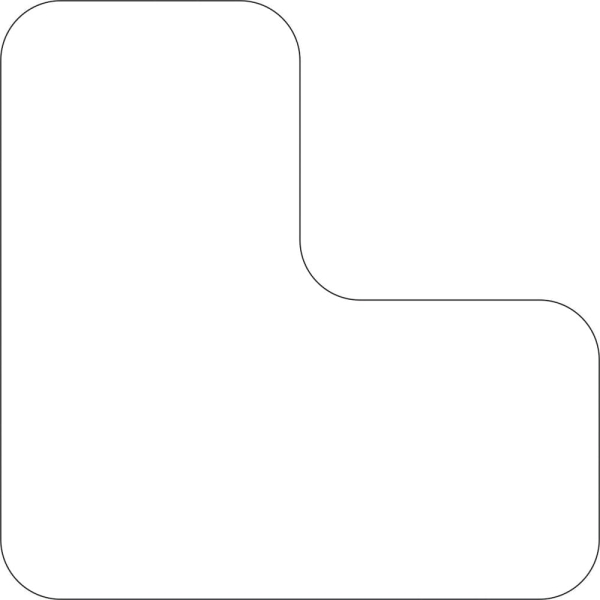 Samolepiace značenie umiestnenia paliet WT-5210, tvar ''L'' – polyester, biela, 100×100×50 mm, balenie 25 ks