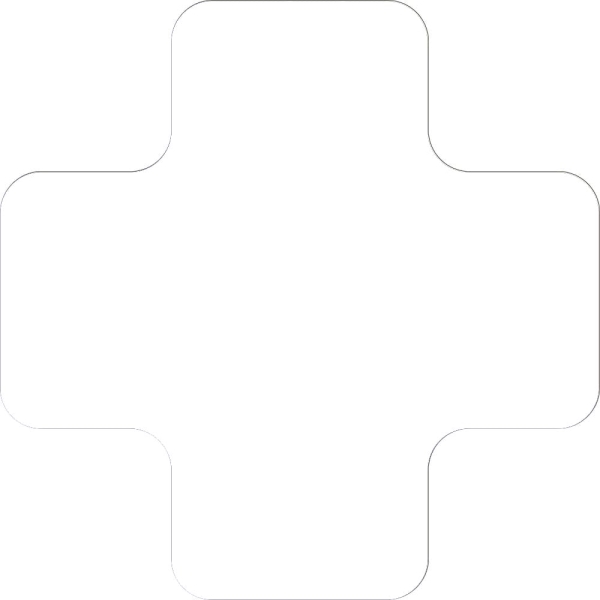 Samolepiace značenie umiestnenia paliet WT-5210 tvar ''X'' – polyester, biela, 175×175×75 mm, balenie 25 ks