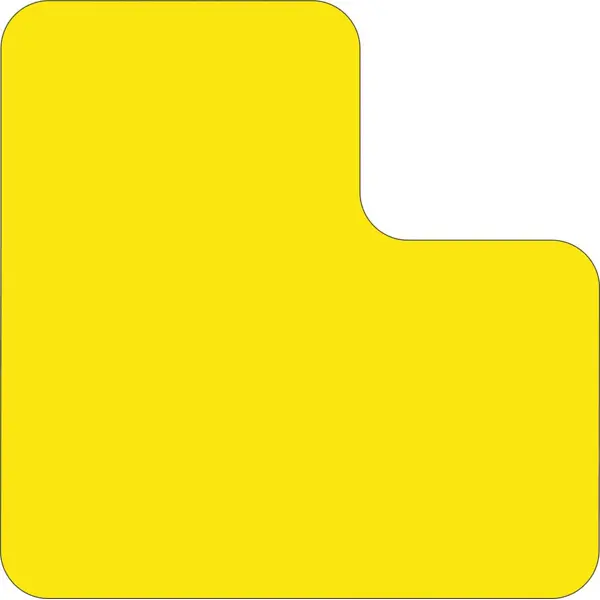 Samolepiace značenie umiestnenia paliet WT-5610, tvar ''L'' – ľahčený hliník, žltá, 125×125×75 mm, balenie 25 ks