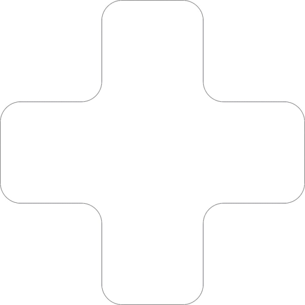 Samolepiace značenie umiestnenia paliet WT-7110 tvar ''X'' – polykarbonát, biela, 150×150×50 mm, balenie 25 ks