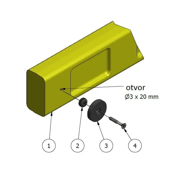 Samouzatváracia bezpečnostná bránka SafeGate – žltá, 560 mm