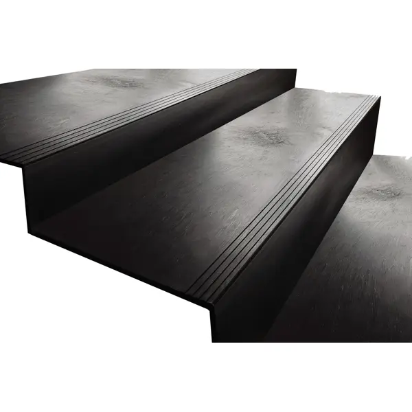 Schodové hrany, nášľapy StandardRecycled z recyklovaného PVC – 300×200×1080×10 mm, hladký povrch, antracit