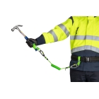 Špirálová upevňovacia šnúra NLG Lanyard s dvoma karabínami – kov, zelená