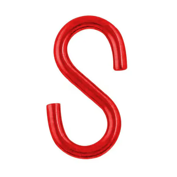 Spojovací článok plastových reťazí, typ S – červená, balenie 4 ks