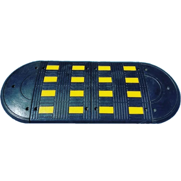 Spomaľovací prah, retardér s reflexnými pruhmi  LP650, priechodný diel – 500×650×55 mm, čierno-žltá