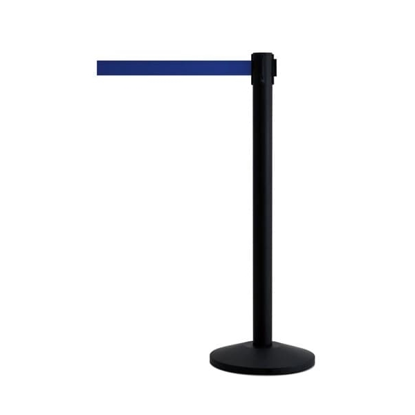 Stĺpik QueueWay  –  pár, čierny, pásmo 2,3 m, modrá