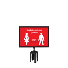Tensabarrier držiak pre značenie na stĺpik, čierny – formát A4, horizontálne