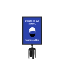 Tensabarrier držiak pre značenie na stĺpik, čierny – formát A4, vertikálne