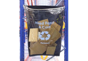 Transparentné závesné vrece na regály na triedenie odpadu, RackSack Clear 160 l – modrá