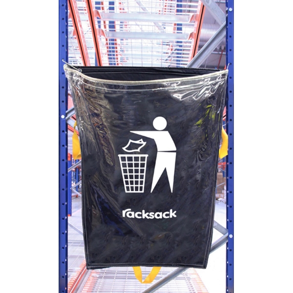 Transparentné závesné vrece na regály na triedenie odpadu, RackSack Clear 160 l, odpad – modrá, 1000×920 mm