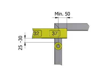 Úchyt pre hranatý profil pre samouzatváraciu bezpečnostnú bránku SafeGate