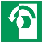 Únikové luminiscenčné značenie, Otvorte doľava – hliníkový kompozit , 100x100 mm