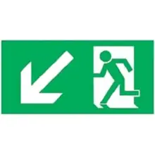 Únikové značenie, úniková cesta dole vľavo – luminiscenčný hliníkový kompozit, 300×150 mm