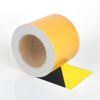 Univerzálna podlahová páska WT-5125 – PVC, žlto-čierna, 100 mm × 10 m