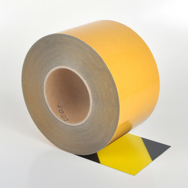 Univerzálna podlahová páska WT-5125 – PVC, žlto-čierna, 100 mm × 25 m