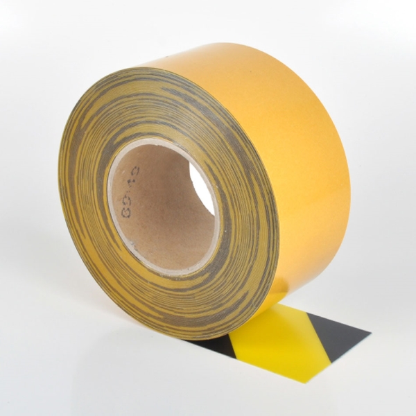 Univerzálna podlahová páska WT-5125 – PVC, žlto-čierna, 75 mm × 25 m