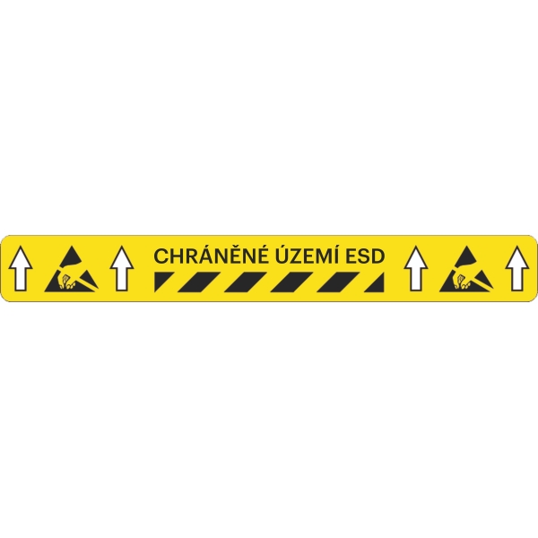 Univerzálne podlahové značenie s potlačou WT-5125, "Chránené územie ESD" – PVC, 600×50 mm