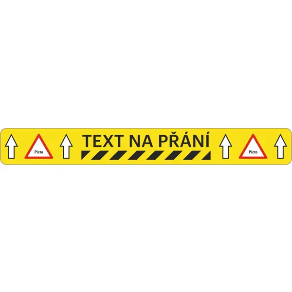 Univerzálne podlahové značenie s potlačou WT-5229, individuálny design – polyester, 600×50 mm