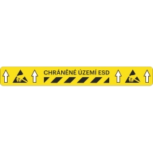 Univerzálne podlahové značenie s protišmykovým povrchom s potlačou WT-5415, "Chránené územie ESD" – PVC, 600×75 mm