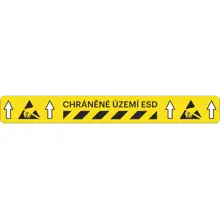 Univerzálne podlahové značenie s protišmykovým povrchom s potlačou WT-5415, "Chránené územie ESD" – PVC, 600×75 mm