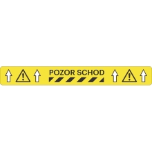 Univerzálne podlahové značenie s protišmykovým povrchom s potlačou WT-5429 – plastová fólia, "Pozor schod", 600×75 mm