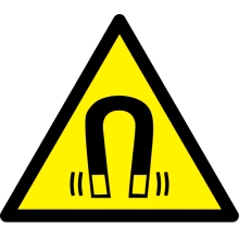 Varovné značenie, Pozor silné magnetické pole – hliníkový kompozit, 200×173 mm