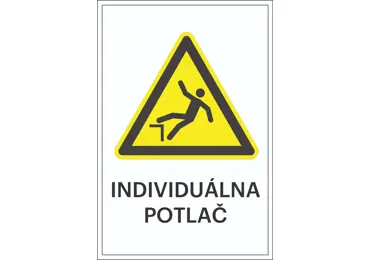 Varovné značenie – Riziko pádu + individuálny text