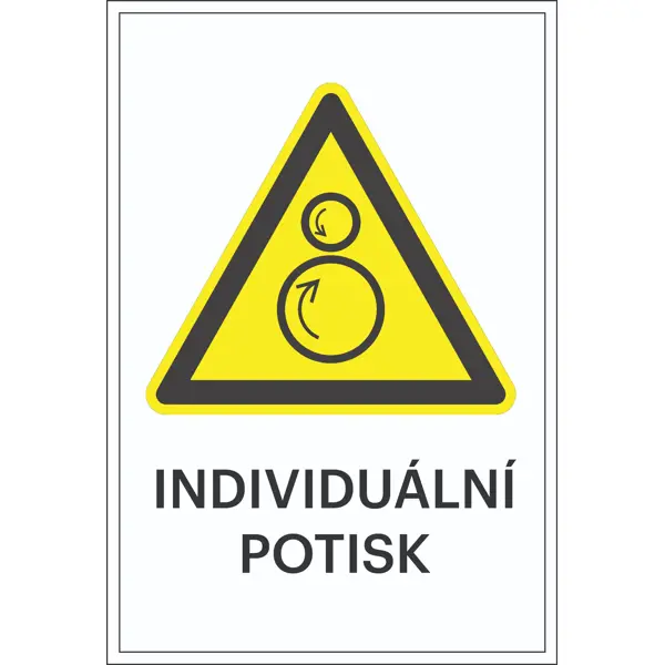 Varovné značenie, Upozornenie na protichodné rolky, s možnosťou individuálneho textu – fólia, 200×300 mm