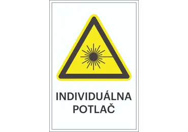 Varovné značenie – Varovanie pred laserovým lúčom + individuálny text