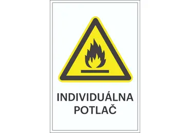 Varovné značenie – Varovanie pred nebezpečenstvom požiaru + individuálny text