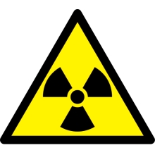 Varovné značenie, Varovanie pred radioaktívnymi látkami – polykarbonát, 400×347 mm