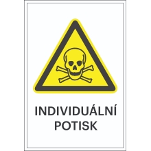 Varovné značenie, Varovanie pred toxickými látkami, s možnosťou individuálneho textu – hliníkový kompozit, 300×450 mm