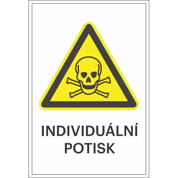 Varovné značenie, Varovanie pred toxickými látkami, s možnosťou individuálneho textu – hliníkový kompozit, 300×450 mm