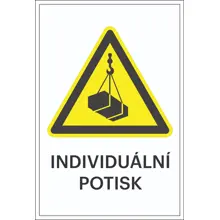 Varovné značenie, Varovanie pred vážnym zaťažením ohýbačky, s možnosťou individuálneho textu – plast, 200×300 mm