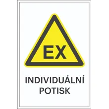 Varovné značenie, Varovanie pred výbušnou atmosférou, s možnosťou individuálneho textu – fólia, 200×300 mm