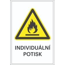 Varovné značenie, Varovanie proti horúcemu povrchu, s možnosťou individuálneho textu – plast, 500×750 mm