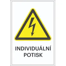 Varovné značenie, Výstraha pred elektrickým napätím, s možnosťou individuálneho textu – fólia, 100×150 mm