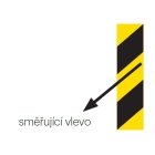 Vysoko reflexné výstražné značenie WT-5219 – 100 mm × 5 m, žlto-čierna, smer doľava