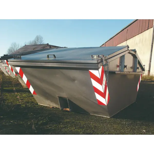 Výstražné značenie kontajnerov WT-5219 – 141×705 mm, červeno-biela prevedenie, 1 pruh ukazujúci doprava