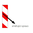 Výstražné značennie vozidiel WT-5219 – 141 mm × 1 m, červeno-biela, smer doprava